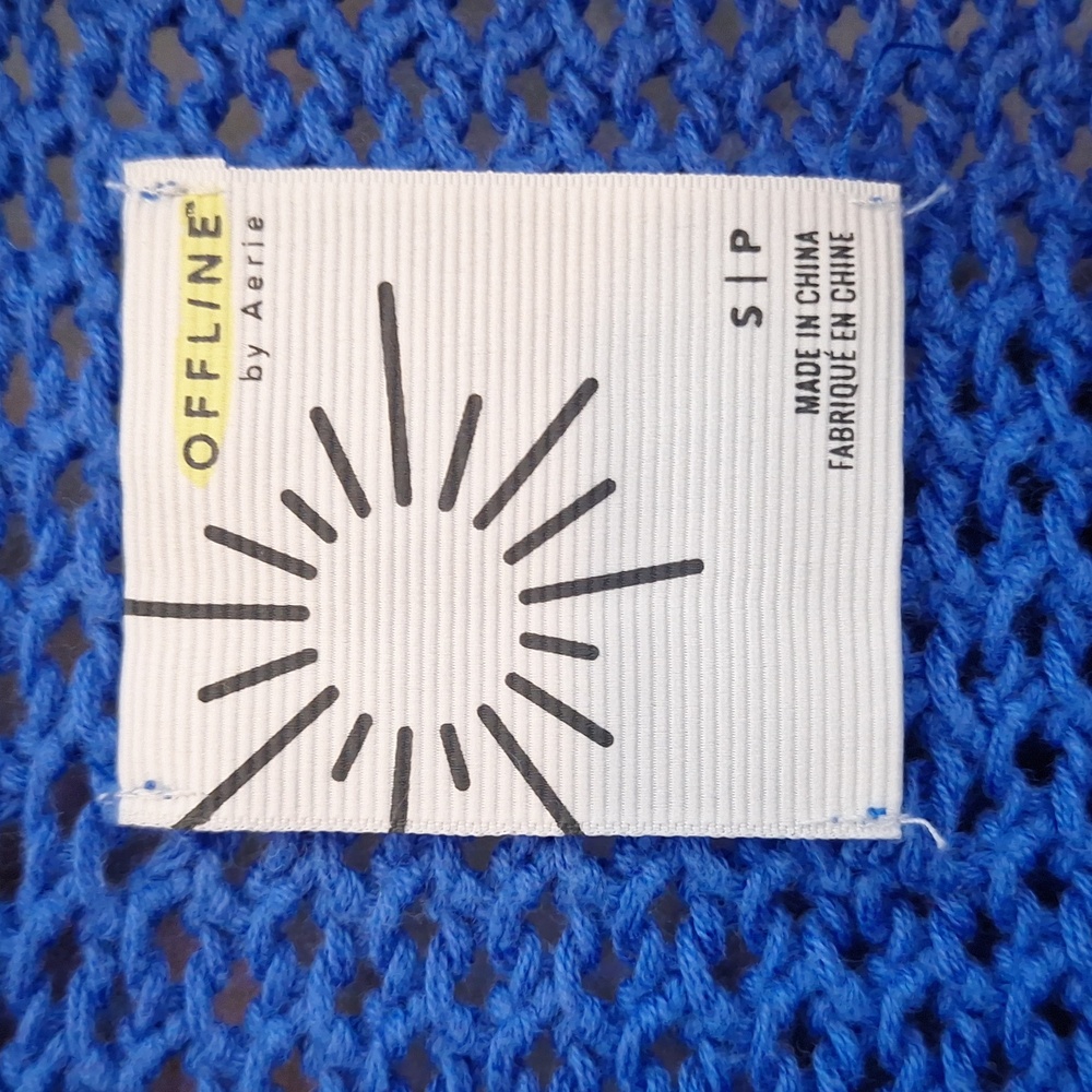 Offline blue  knitted cropped top - Picture 5 of 7